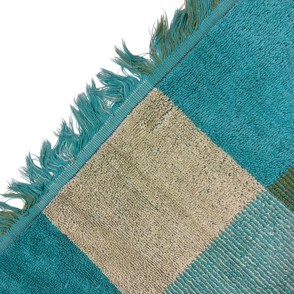 Cannon Royal Family Vintage Green Blue Purple Checkered Bath Towel